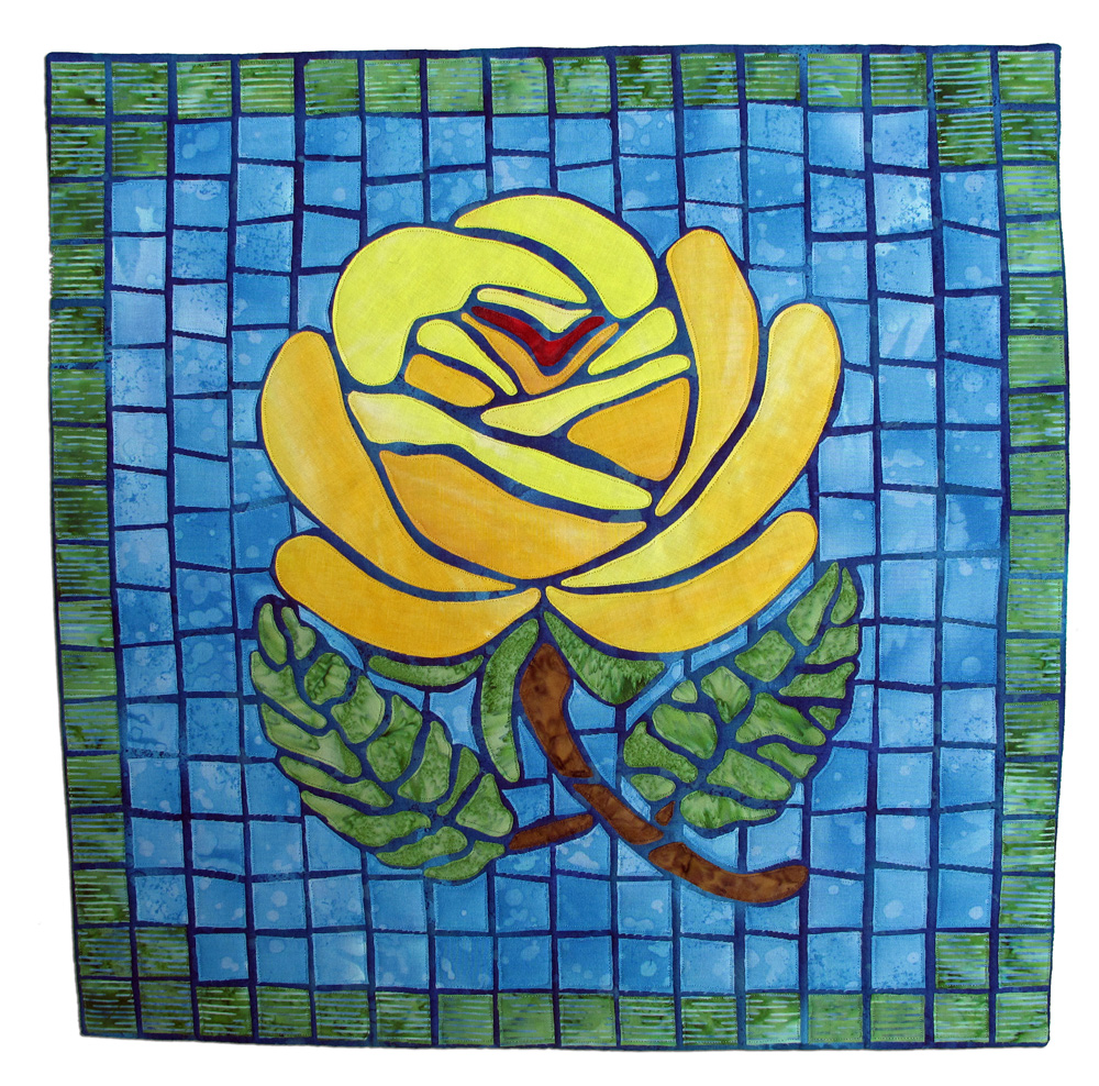Yellow Rose in My Mosaic Garden, Charlotte Noll, Lauderhill, Florida