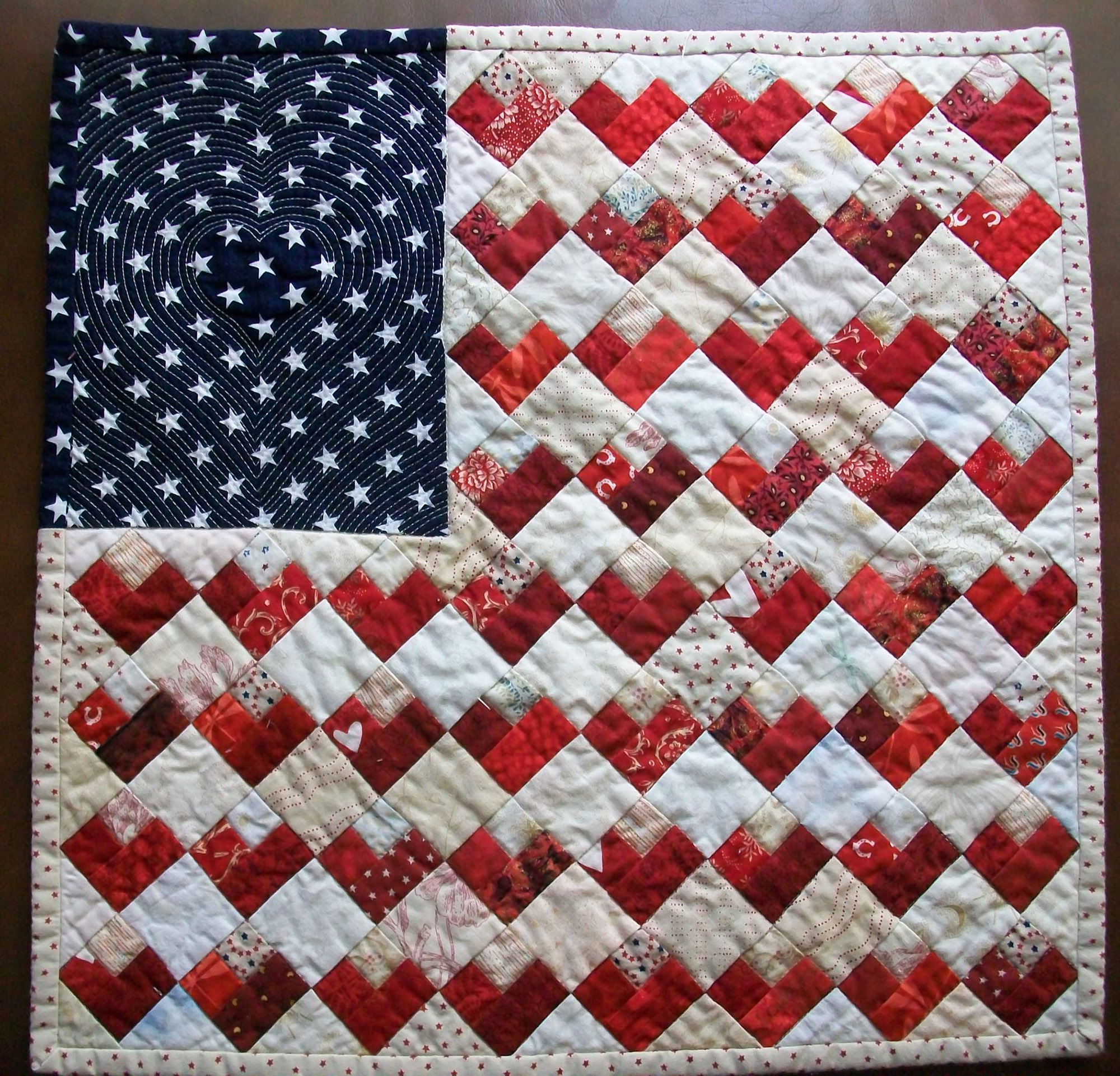 <em>Flag Quilt with Hearts</em>, Ramona Bates, Little Rock, AR