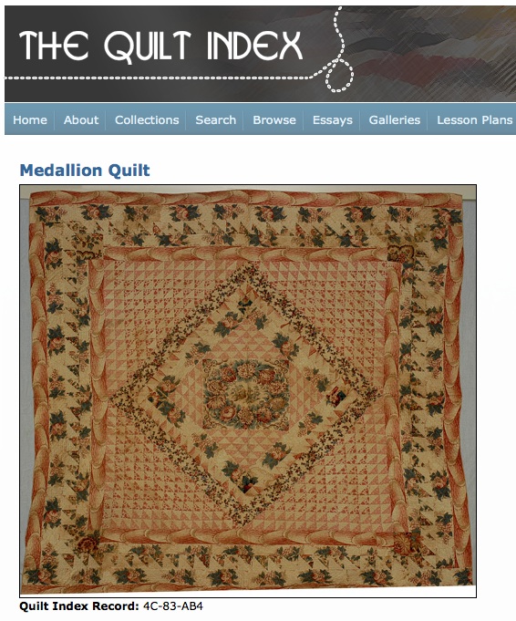 A. Medallion Quilt. c.1830. Quilts of Tennessee